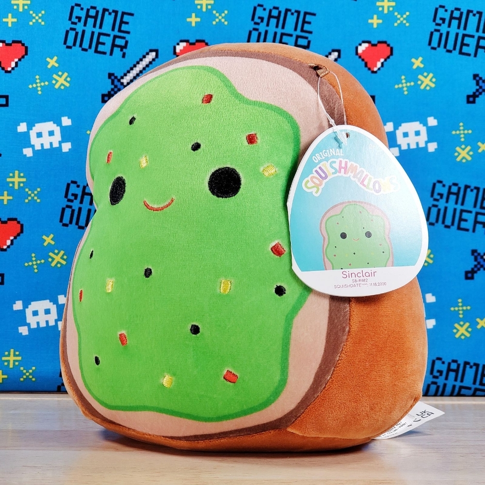 Squishmallow Sinclair the Avocado Toast 8" UltraSoft Stuffed Food Plush Toy NWT - Picture 6 of 12
